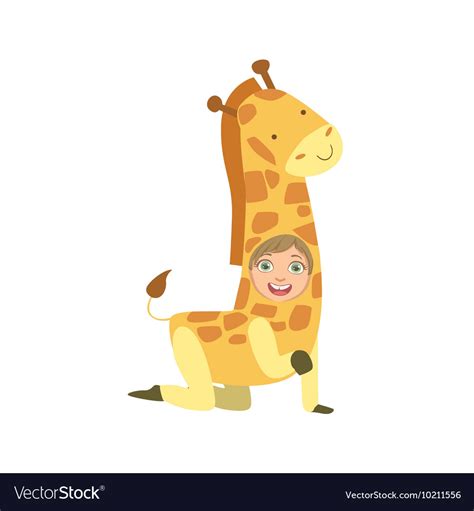 Boy Wearing Giraffe Animal Costume Royalty Free Vector Image