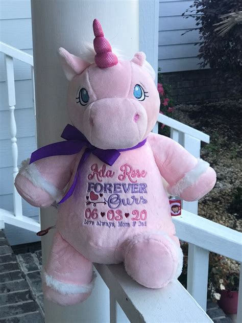 Personalized Stuffed Unicorn Personalized Baby Tbirth Etsy