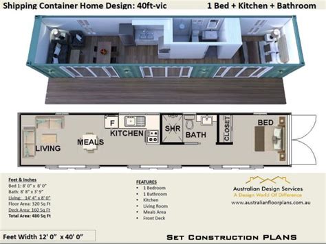 40 Foot Shipping Container Home Plan40ft Vic House Plans
