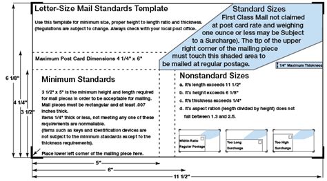 Postal Information Standard Domestic Mailpiece Specs Wsel