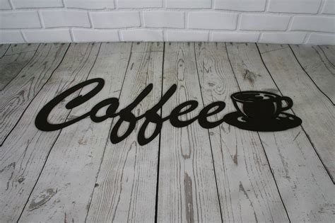 Coffee Cup Metal Wall Art Kitchen Coffee Shop Sign Decor Metal Word