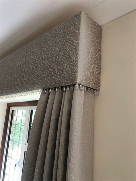 Curtains With Flat Padded Pelmet With Bead Trim In Haslemere Hallway