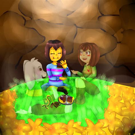 Undertale Chara X Asriel And Frisk
