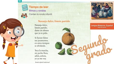 Rimas Y Rondas Naranja Dulce Limón Partido Página 44 45 Libro De