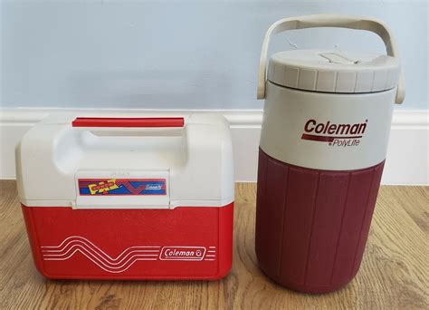Coleman PolyLite Cooler Model 5590 AND Coleman Lunch Box 5202 Camping