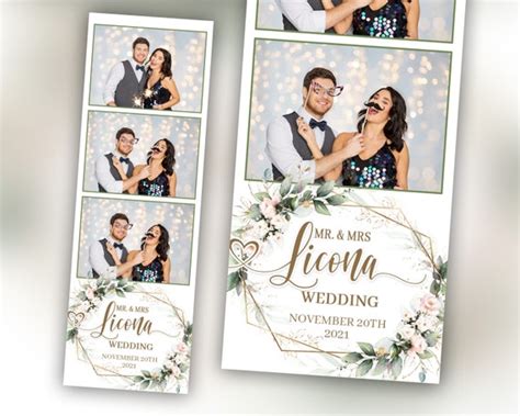 Wedding Photobooth Template 2x6 Strip With Floral Blush Etsy New Zealand