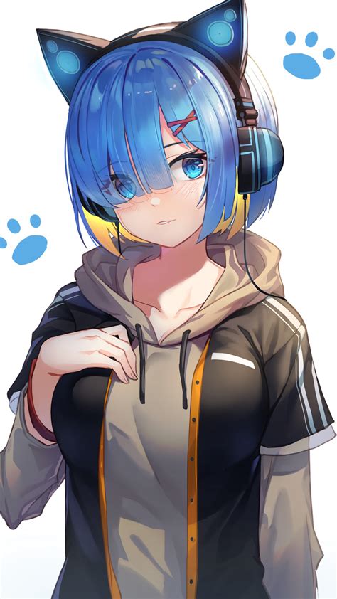 Gamer Girl Rem Rezero 2250x4000 Ranimewallpaper