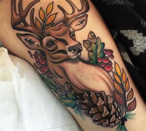 15 Neo Traditional Deer Tattoos Designs Petpress