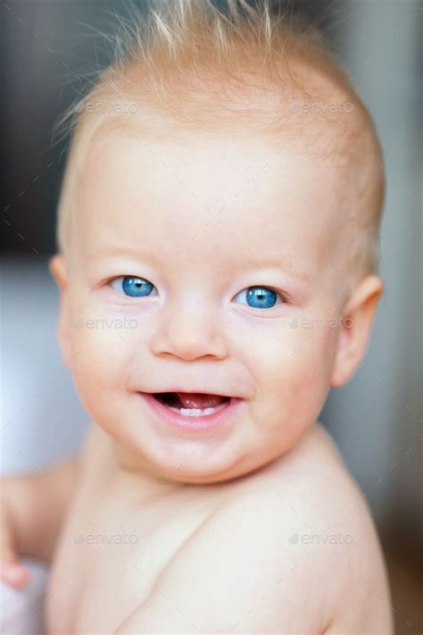 Baby Boy With Blue Eyes Stock Photo By Haveseen Photodune
