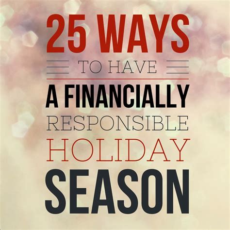 25 Ways To Have A Financially Responsible Holiday Season 4tunate