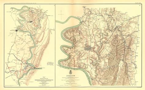American Civil War Map Antietam Sharpsburg Md Maryland Harpers Ferry