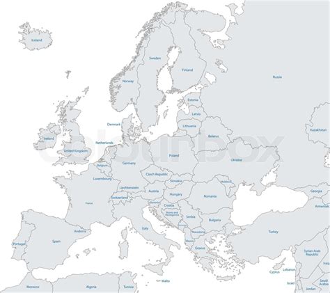 Grey Europe Map Stock Vector Colourbox