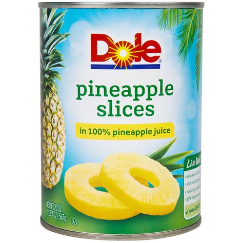 Dole 20 Oz Pineapple Slices In 100 Pineapple Juice