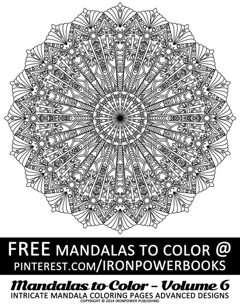 An Intricate Coloring Book With The Title Free Mandals To Color 6
