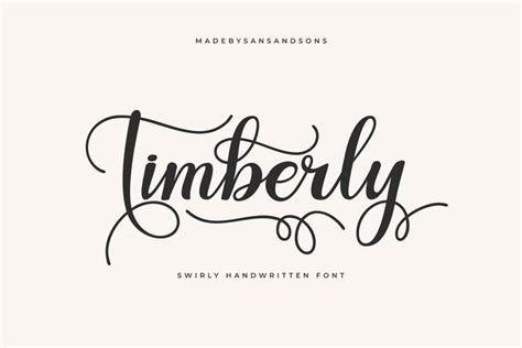Timberly Swashes Font Calligraphy Font Modern Calligraphy Etsy In