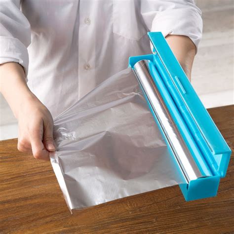 New Plastic Wrap Dispenser Saran Wrap Cutter Poly Bags Cling Film Food