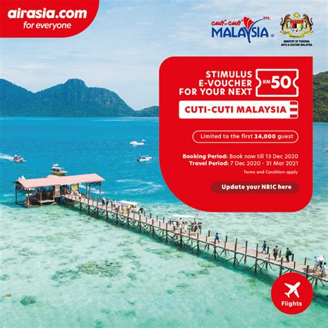 Apply this airasia voucher from now until 29 june 2021 to enjoy plane tickets from myr300 only, book now before this voucher expires soon! RM50 e-voucher now available for redemption on airasia.com