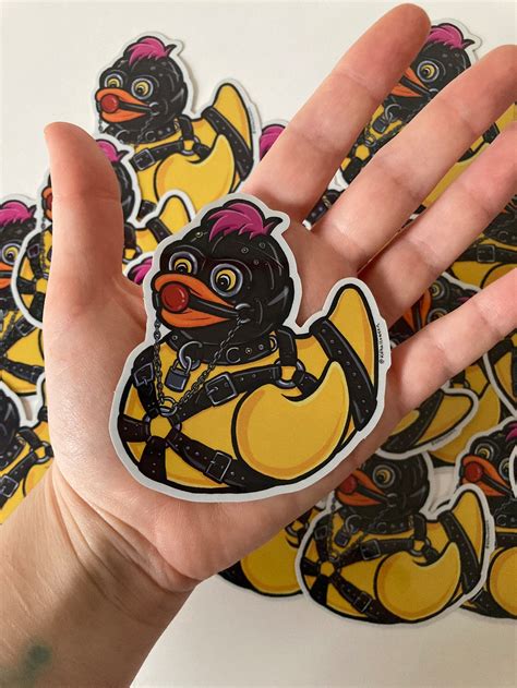 bondage duck vinyl glitter sticker etsy