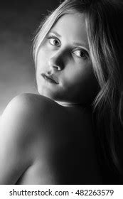 Scared Girl Looking Back Over Naked Stock Photo 482263579 Shutterstock