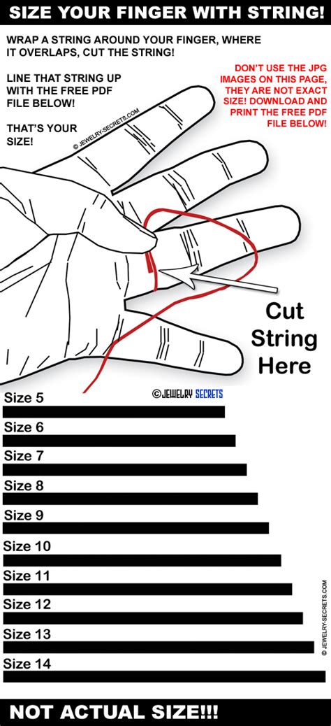 Ring Finger Size Chart Printable