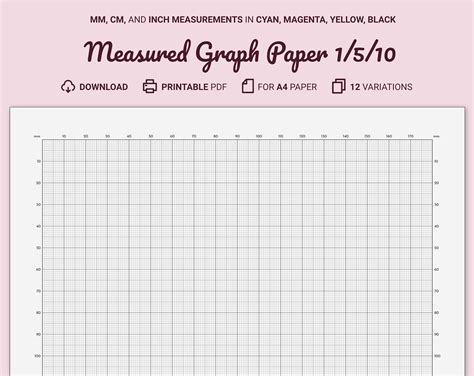 Measured Graph Paper Millimeterscentimetersinches Printable A4 10