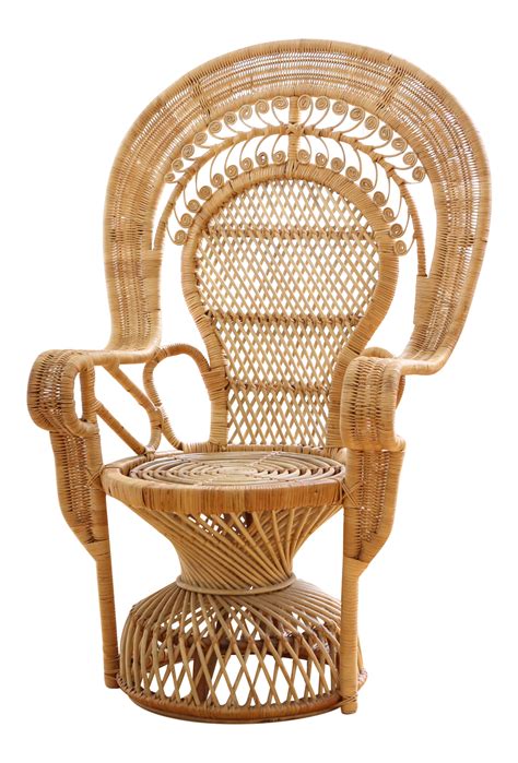 Vintage Rattan and Wicker Peacock Chair | Chairish