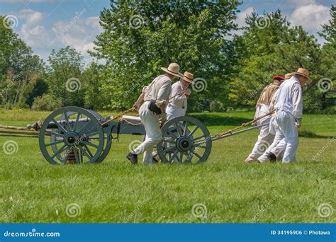 Men Pulling Wagon And Canon Editorial Photo Image Of Outside Males