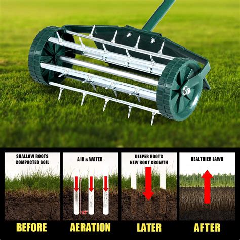 Buy Goplus Rolling Lawn Aerator 18 Inch Garden Yard Rotary Push Tine