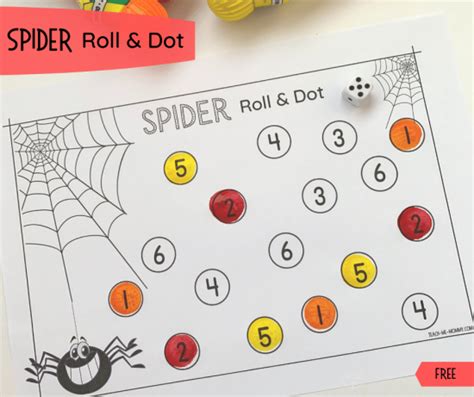 Spider Roll And Dot Numbers Teach Me Mommy