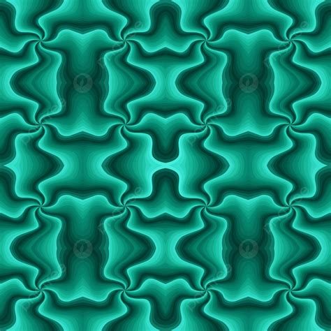 seamless abstract pattern with chaotic wavy lines in turquoise hues with pseudo 3d illusion