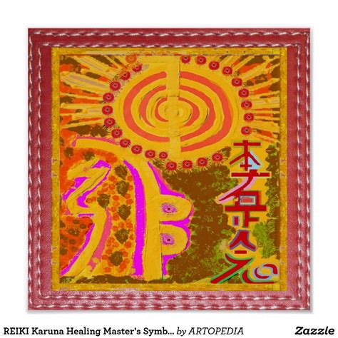 REIKI Karuna Healing Master's Symbols Poster | Zazzle.com | Healing symbols, Reiki healing, Healing