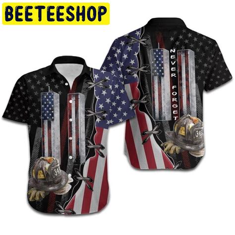 911 Never Forget Firefighter Hawaiian Shirt Beeteeshop