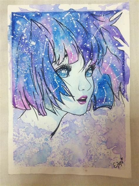 Galaxy Girl Drawing By Nadiezda Martova Pixels