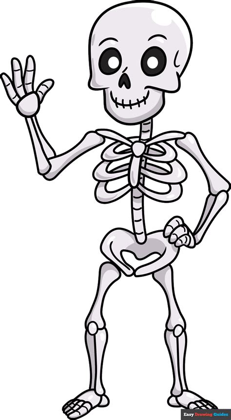 How To Draw A Cartoon Skeleton Really Easy Drawing Tutorial