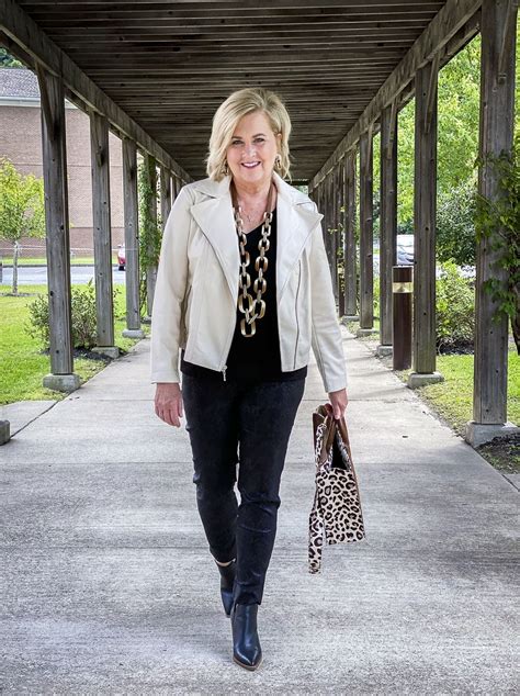 How To Look Modern No Matter Your Age How To Wear Cream Faux Leather