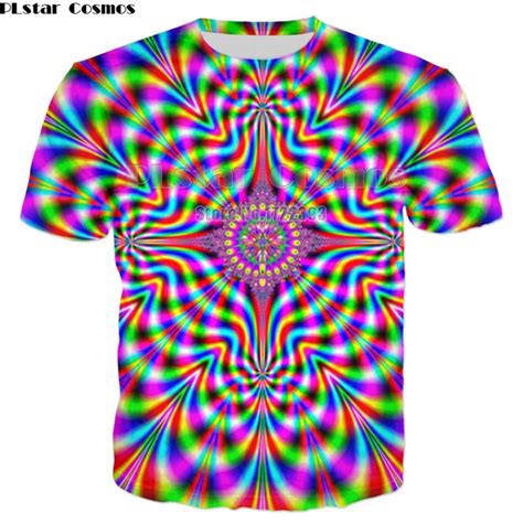 Plstar Cosmos New Mens Vertigo Hypnotic T Shirt 3d Print Striped Tee Menwomen Summer Short
