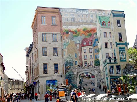 Quebec City Canada Historic Walled City With Artistic Murals And Great