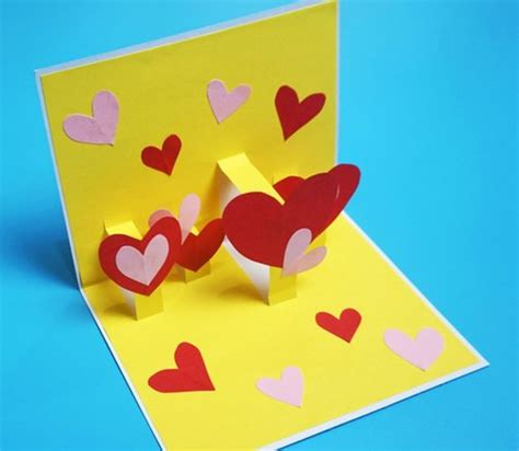 Pop Up Cards Diy Birthday Heart Valentines Day Pop Up Card Easy Peasy