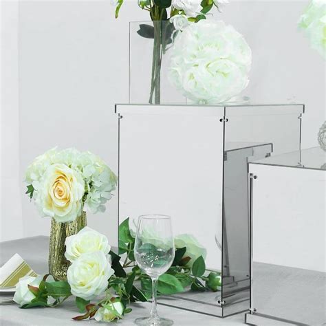 Efavormart Set Of 5 Silver Mirror Finish Wedding Decor Ideas Clear