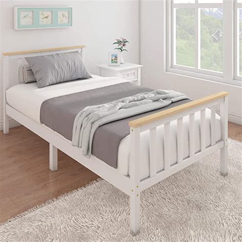 Panana Single Bed Solid Wood Bed Frame 3ft White Wooden For Adults