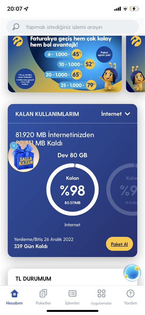 Turkcell 20 000 DK 20 000 SMS 80 GB İNTERNET 12 AY 299 TL
