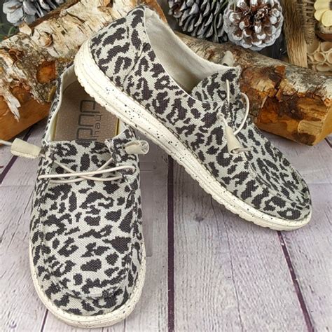 hey dude shoes hey dude wendy woven cheetah grey slipons poshmark