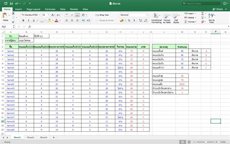 แจกไฟล์ Excel ที่ใช้กรอกคะแนนเพื่อตัดเกรด - ครูเชียงราย