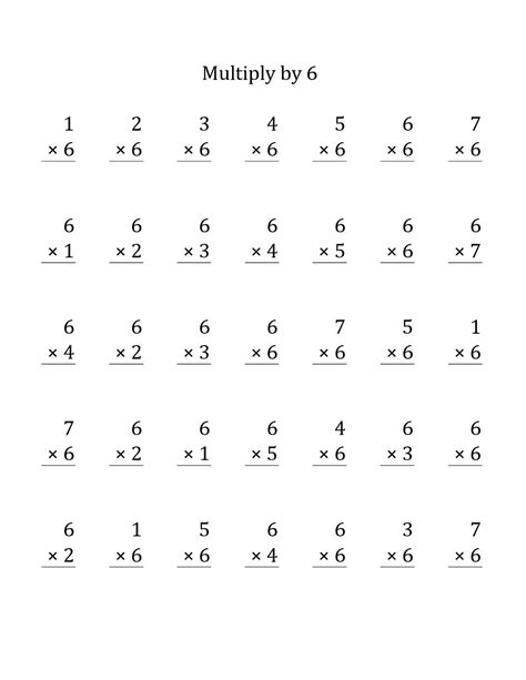 6 Multiplication Table Quiz