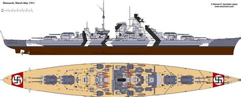 Battleship Bismarck Drawings And Paint Schemes