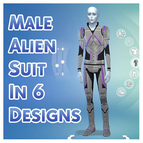 Mod The Sims Male Alien Suit In 6 Designs