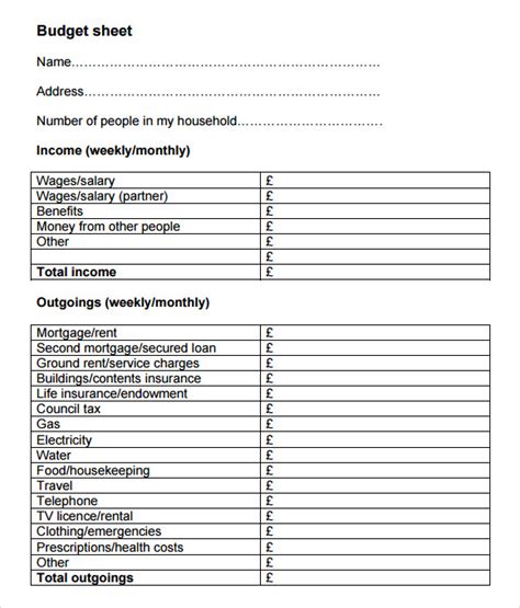 Free Budget Samples In Excel Pdf Ms Word Budget Template Printable