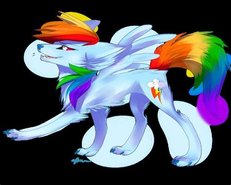 Rainbow Dash As A Wolf Mlp My Little Pony Rainbow Dash Pony