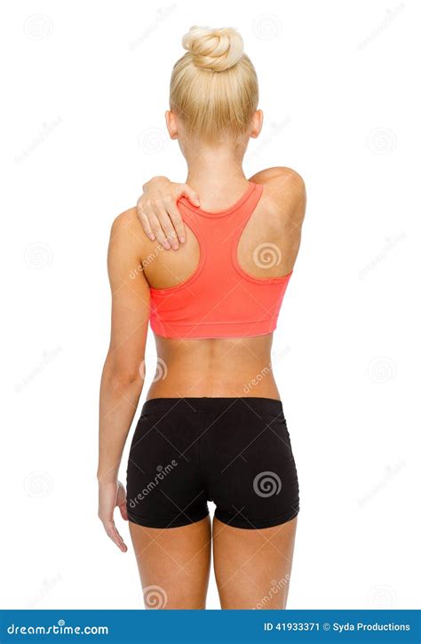 Sporty Woman Touching Her Shoulder Stock Image Image Of Medical Person