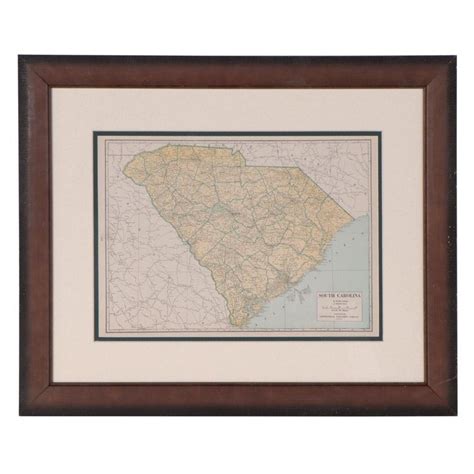 Geographical Publishing Co Wax Engraving Map Of South Carolina 1909 In 2022 South Carolina